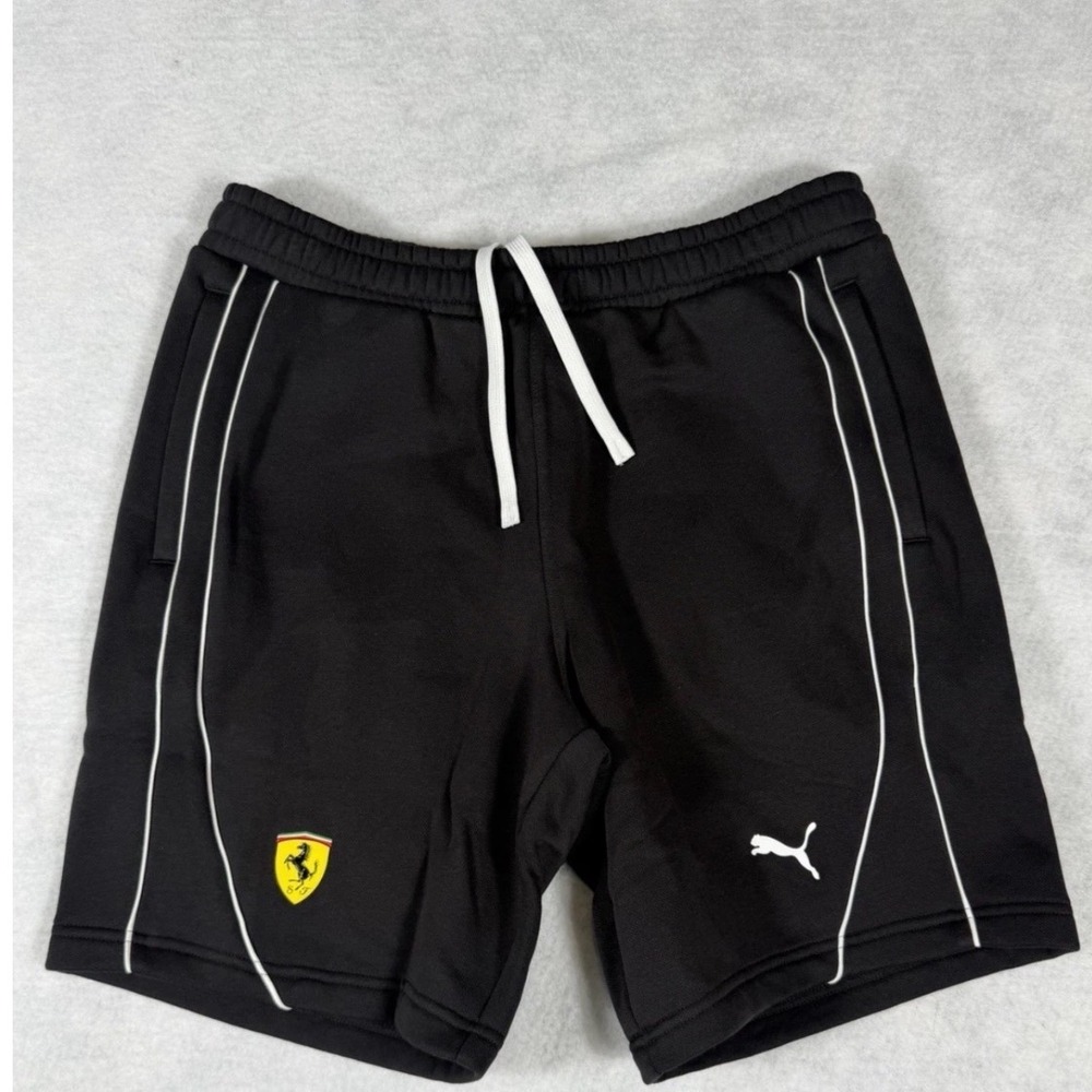 PUMA Ferrari Shorts Mens L Black Excellence Scuderia Ferrari Racing Sweat Shorts